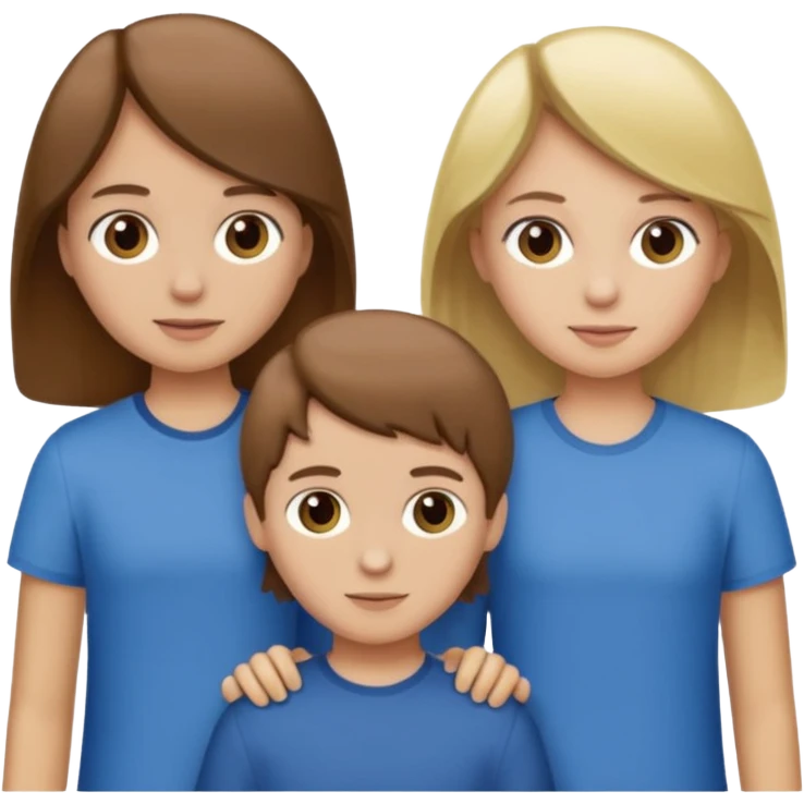 1 brown hair fair skin brother 4 brown hair sisters 1 blond sister emoji