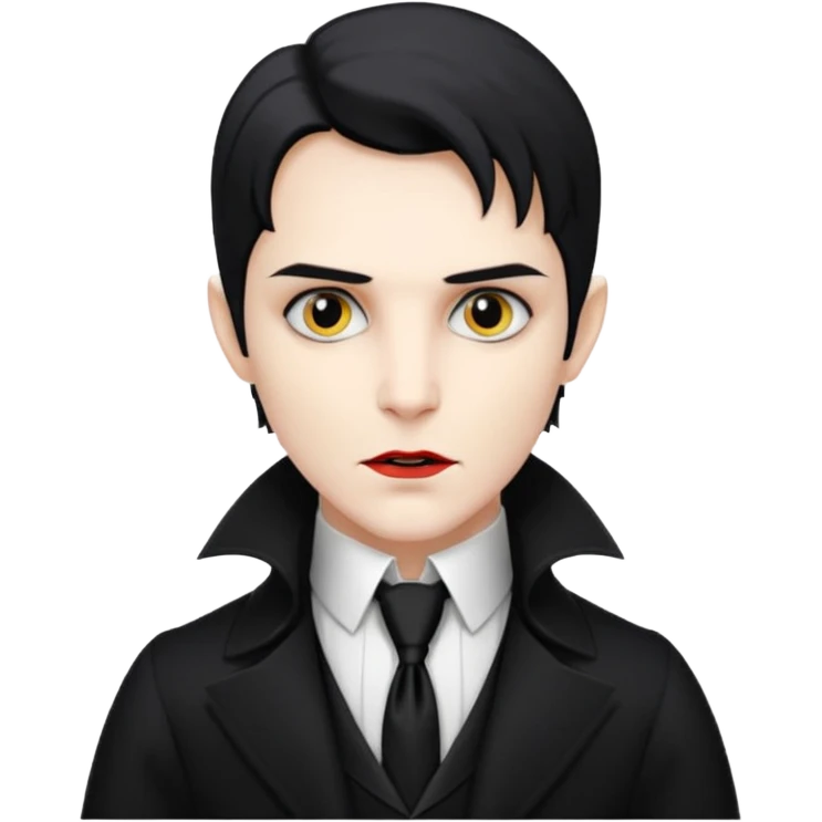 vampire with coat long collars with tie emoji
