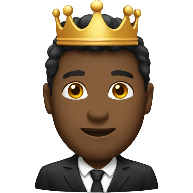 Man black suit crown emoji