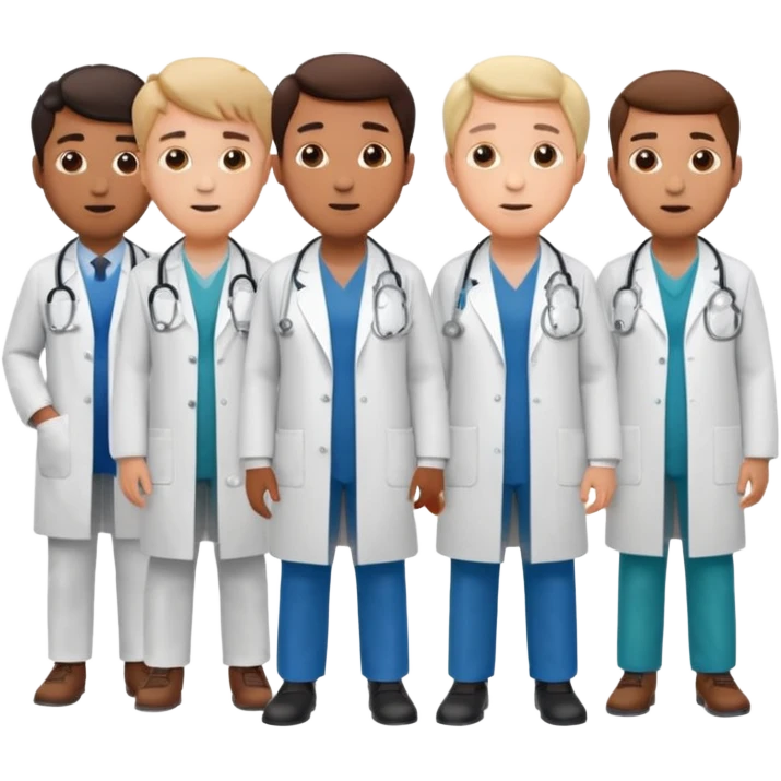 5 doctor staff all men  make some space between em emoji