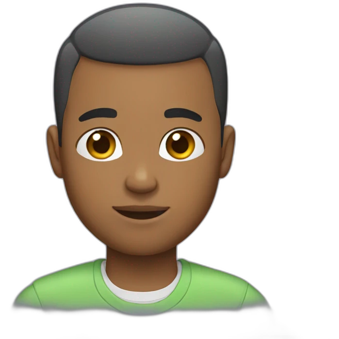 Boy with buzz cut hair and a beard emoji
