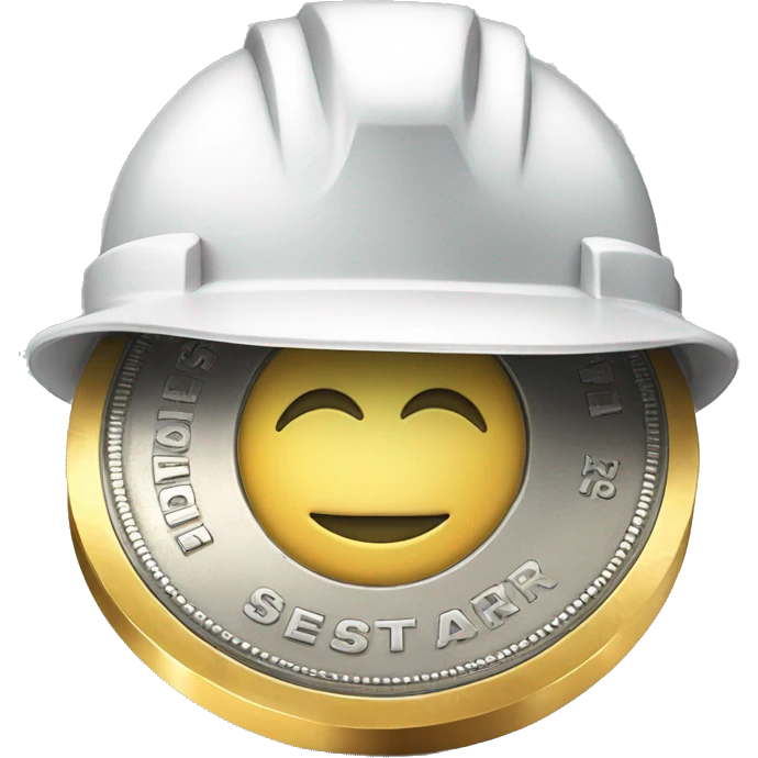 dollar coin with a hardhat emoji
