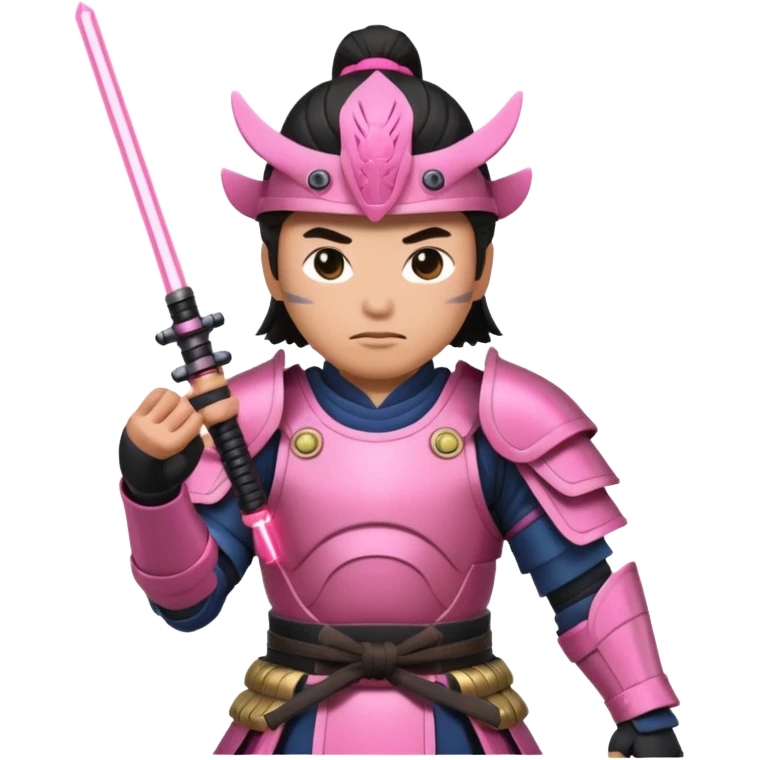 samurai with laser sword, pink emoji