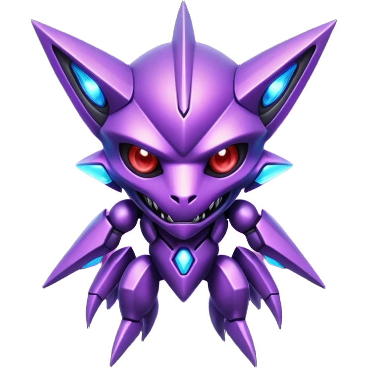 Futuristic shiny handsome badass amazing epic legendary modern Miraidon-Genesect-Sableye-fusion emoji