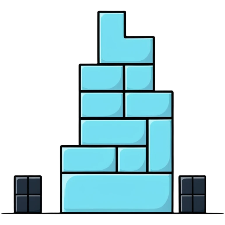 Pastel blue building blocks toy emoji