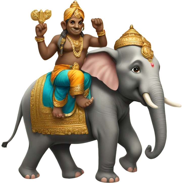 Ganesh riding an elephant  emoji