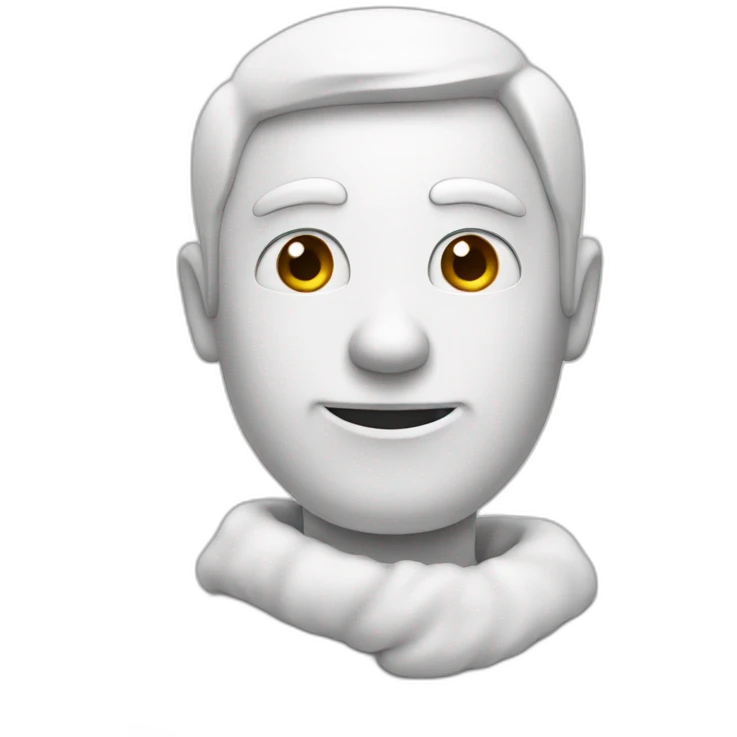 simple white man like snowman emoji