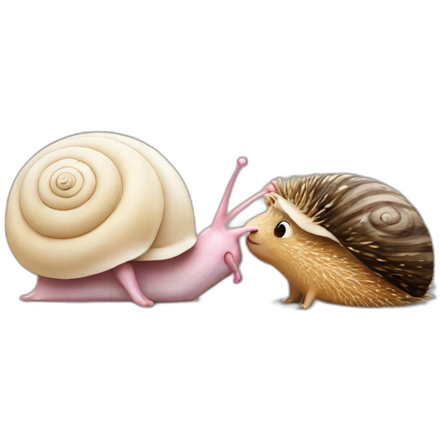 snail kisses hedgehog emoji