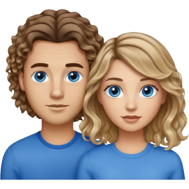 A light skinned dangerous gangster couple. She has short straight brown blonde balayage and long curls. He has brown hair and a fade haircut. Both blue eyes emoji