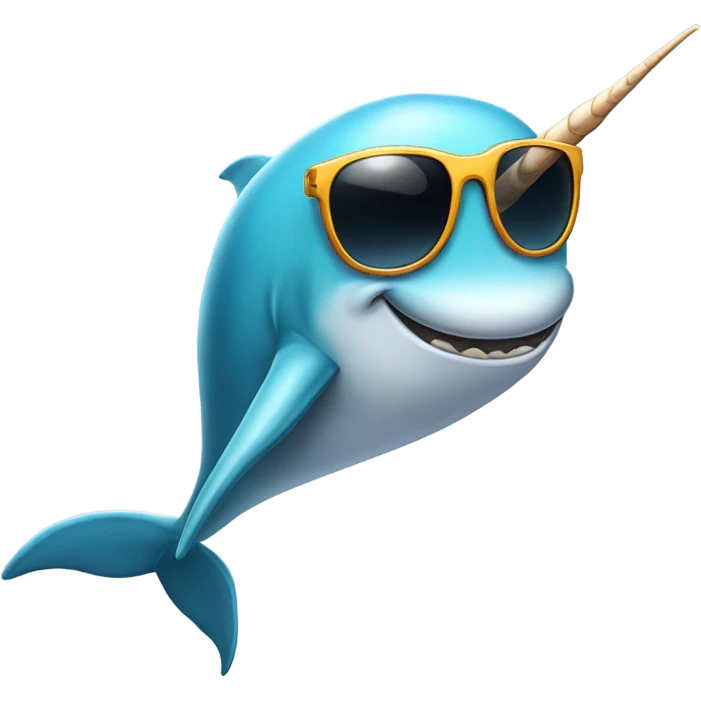 narwhal with sunglasses emoji