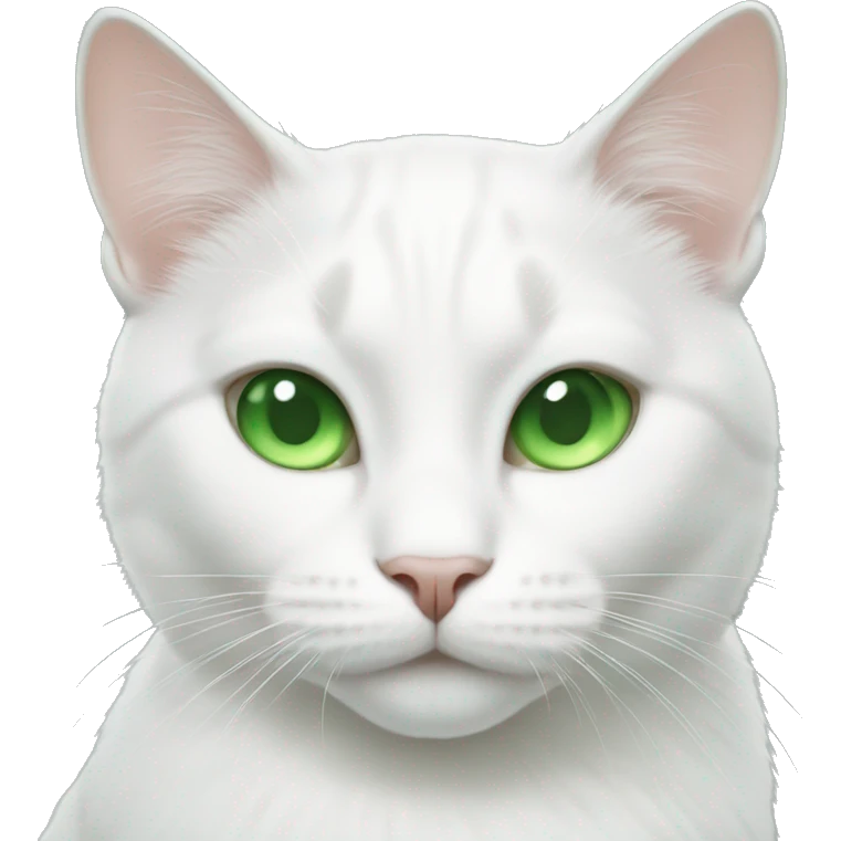 White cat with green eyes  emoji