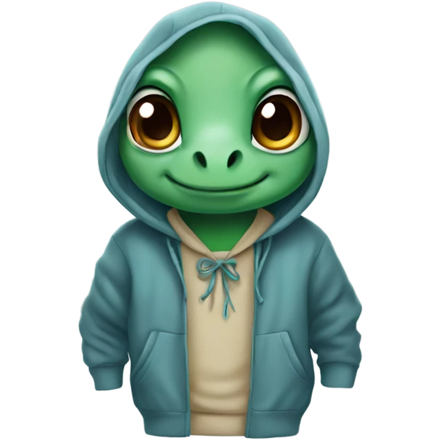 Turtle blue eyes wearing hoody emoji