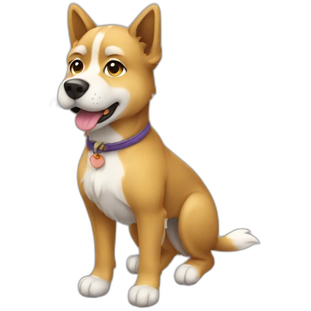 kokomi dog blond side full body emoji