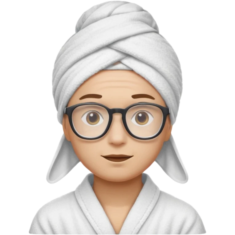 spa nerd: This emoji: 🤓 but with a spa towel on head emoji