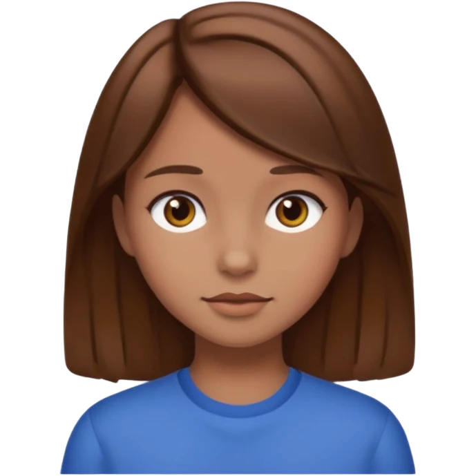 Girl with brown hair and normal skin tone emoji