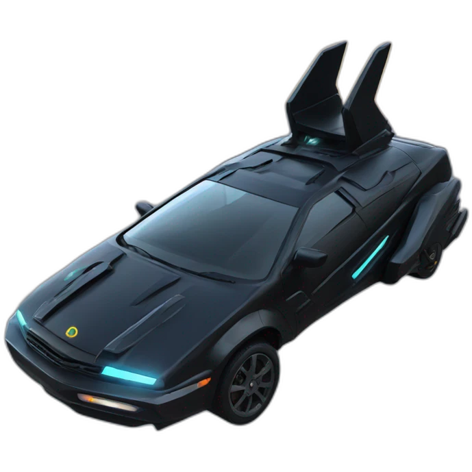 black cyberpunk flying car emoji