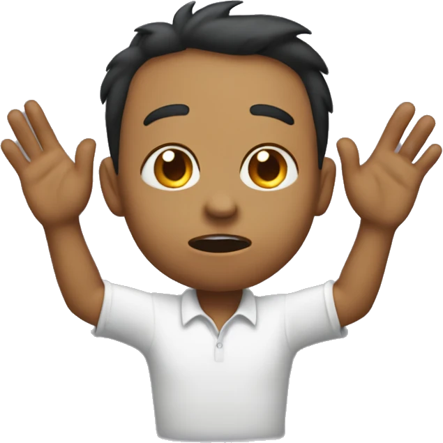 Reaching up with hands in anguish emoji