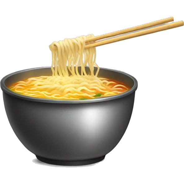 ramen noodles in pot with steam emoji
