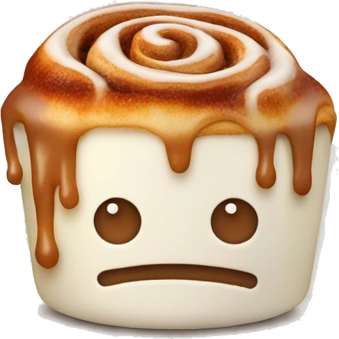 Cinnabon with condensed milk and sprinkled with cinnamon emoji