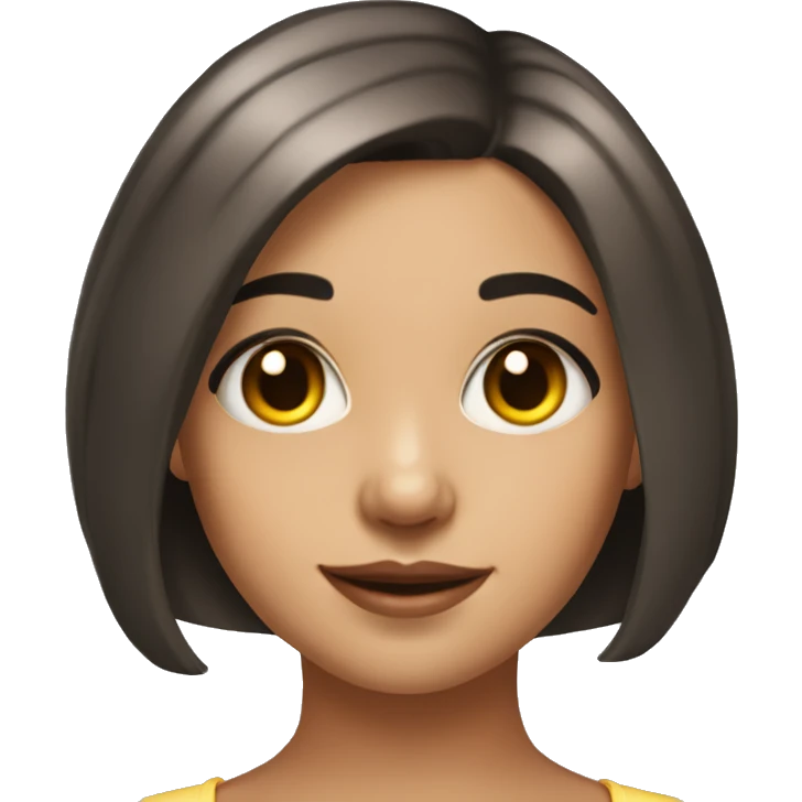 portreit of a young beautiful girl with bob haircut  emoji