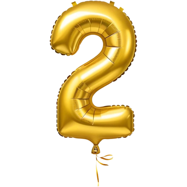 0 number in gold balloons emoji