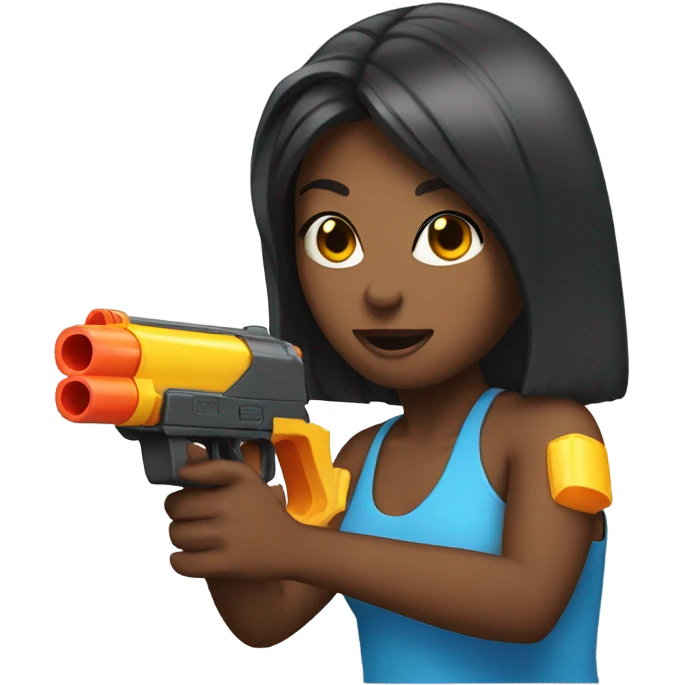 Naomi with a water gun emoji