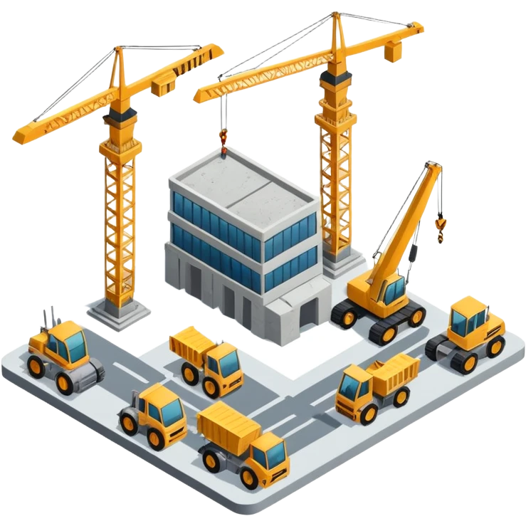 isometric construction site of airport emoji