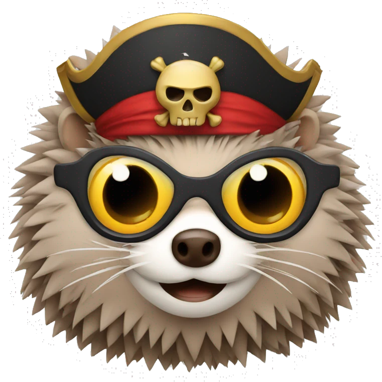 hedgehog pirate AND eye patch emoji