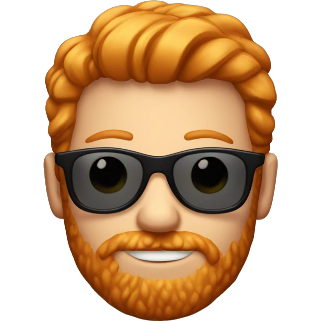ginger man with little facial hear and sunglasses emoji