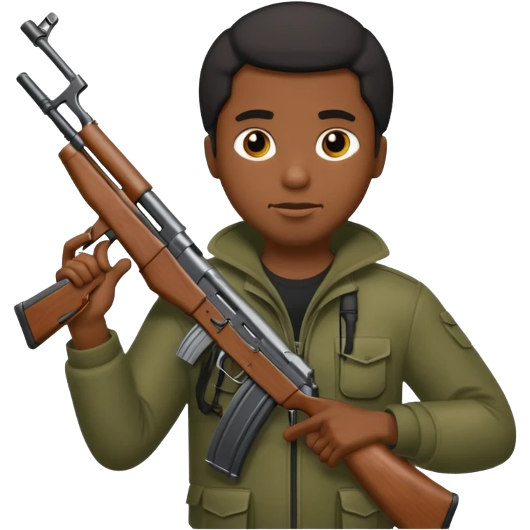Black guy with Ak47 emoji