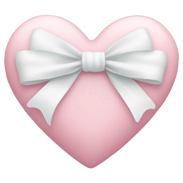 Pastel pink heart with white bow emoji