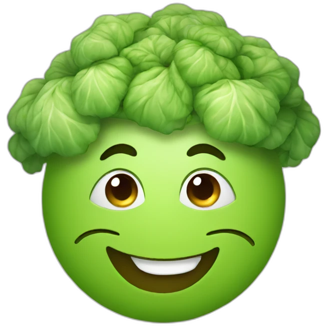 smily with cabbage hair emoji