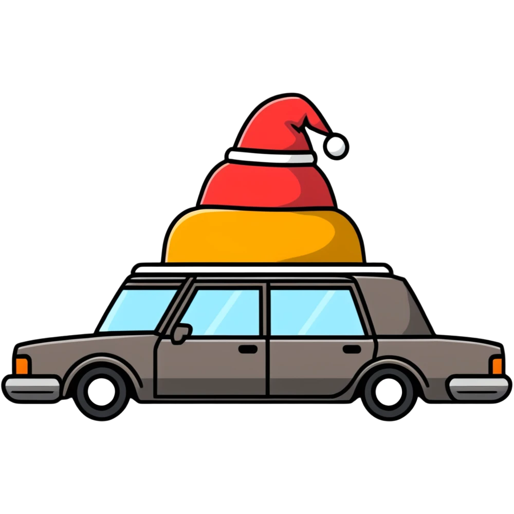 Car with a hat emoji