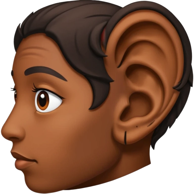Black earbrown human ear emoji