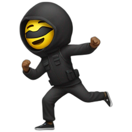 Terrorist dancing with a bomb emoji