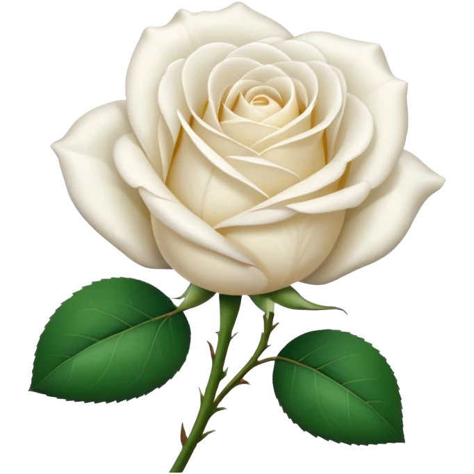 white rose, without green leaves, just flower emoji
