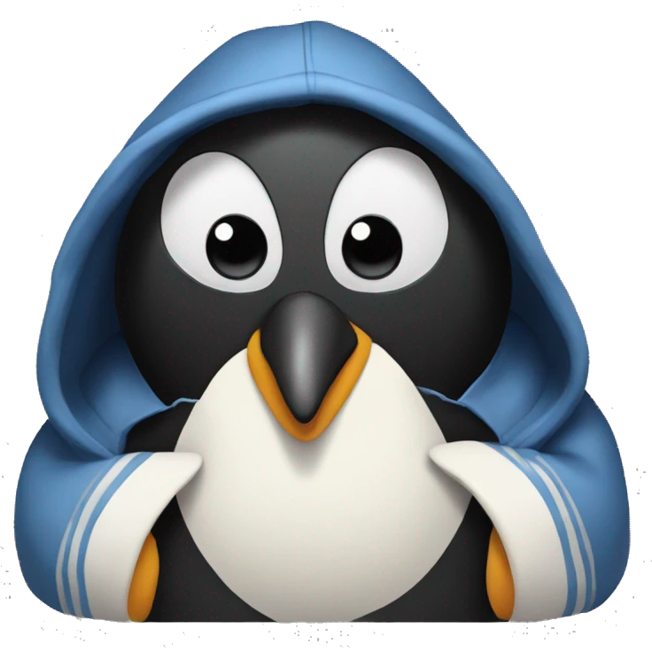 Pinguin wearing a hoody emoji