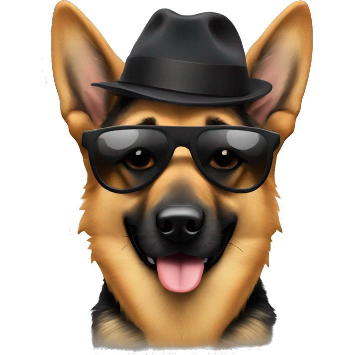 German shepher with sunglasses emoji