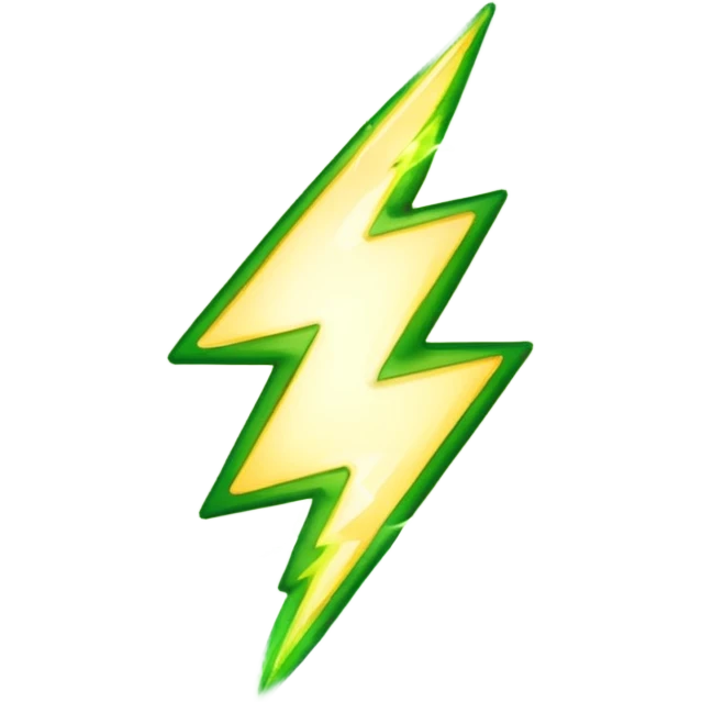 make warm light Green lightning emoji