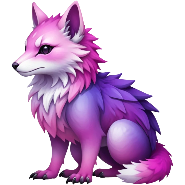  Cool Edgy Purple-pink-white-gradient ethereal badass Fionbri-Vernid-Trico-animal-creature full body emoji