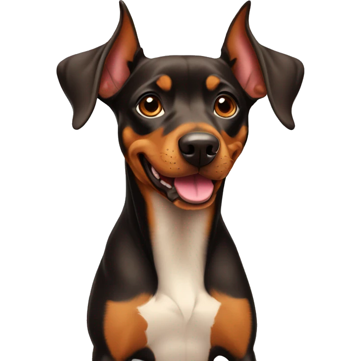smiley German Pinscher with floppy ears emoji