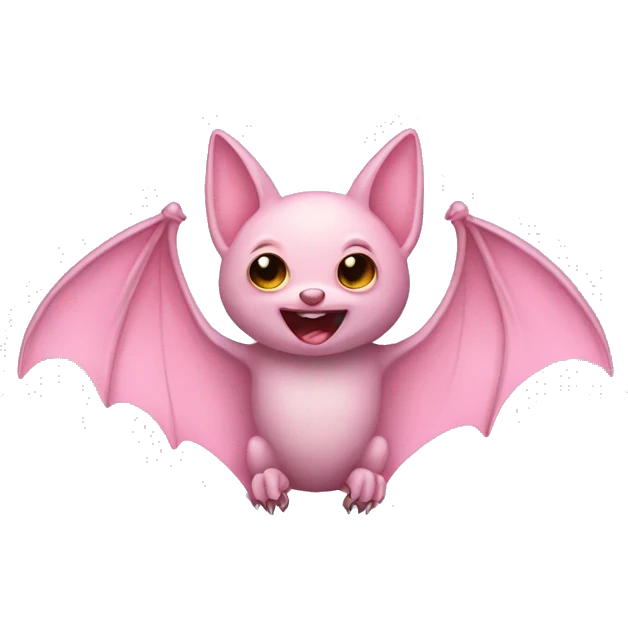 Pastel pink bat emoji