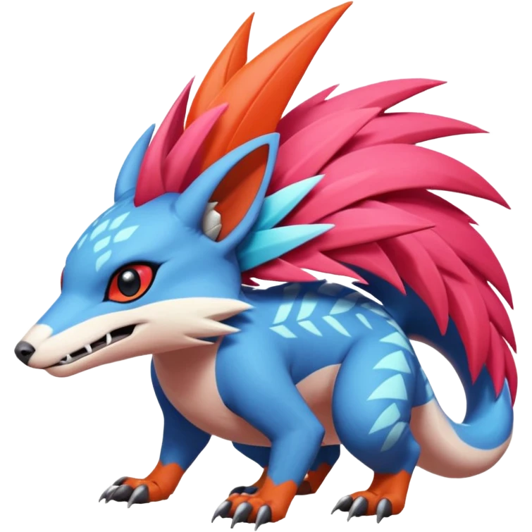  exotic tropical cyber-Sleuth-Aloy-Loyd-Garmaddon-Litten-Linoone-Noibat-Fakémon-Pokémon-Vernid-creature with a Mohawk emoji