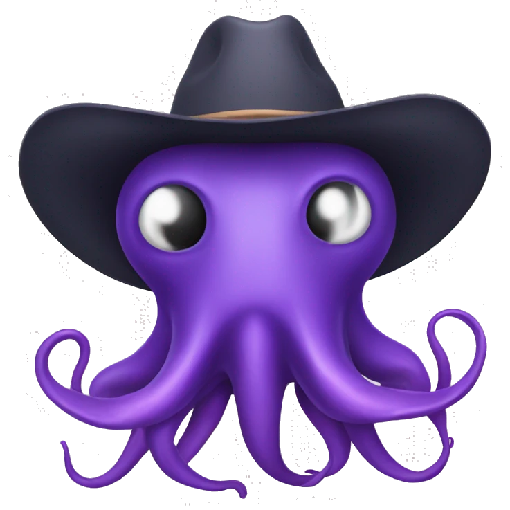 Purple squid with a cowboy hat emoji