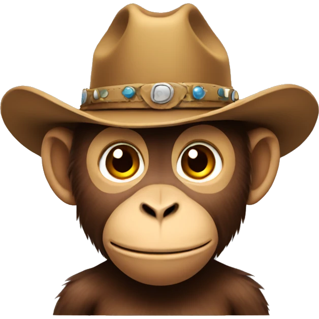 Monkey wearing cowboy hat emoji