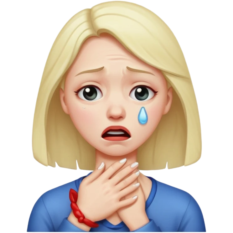 Woman strangles herself  emoji