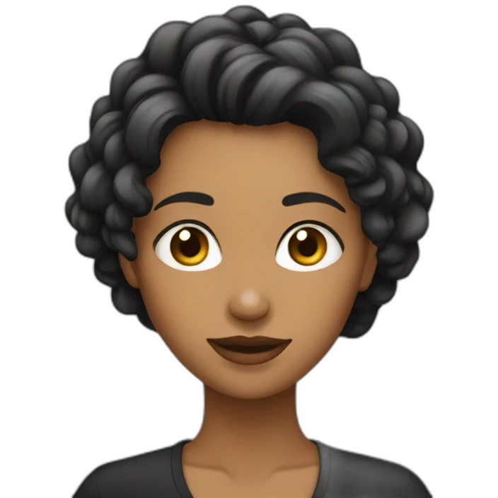 mujer cabello negro largo emoji