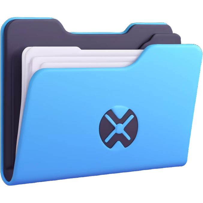 Mac folder icon in light pastel blue color emoji
