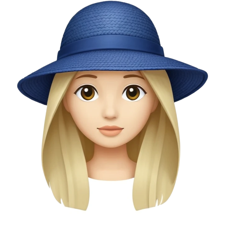 Dark blue wide-brimmed floppy hat emoji