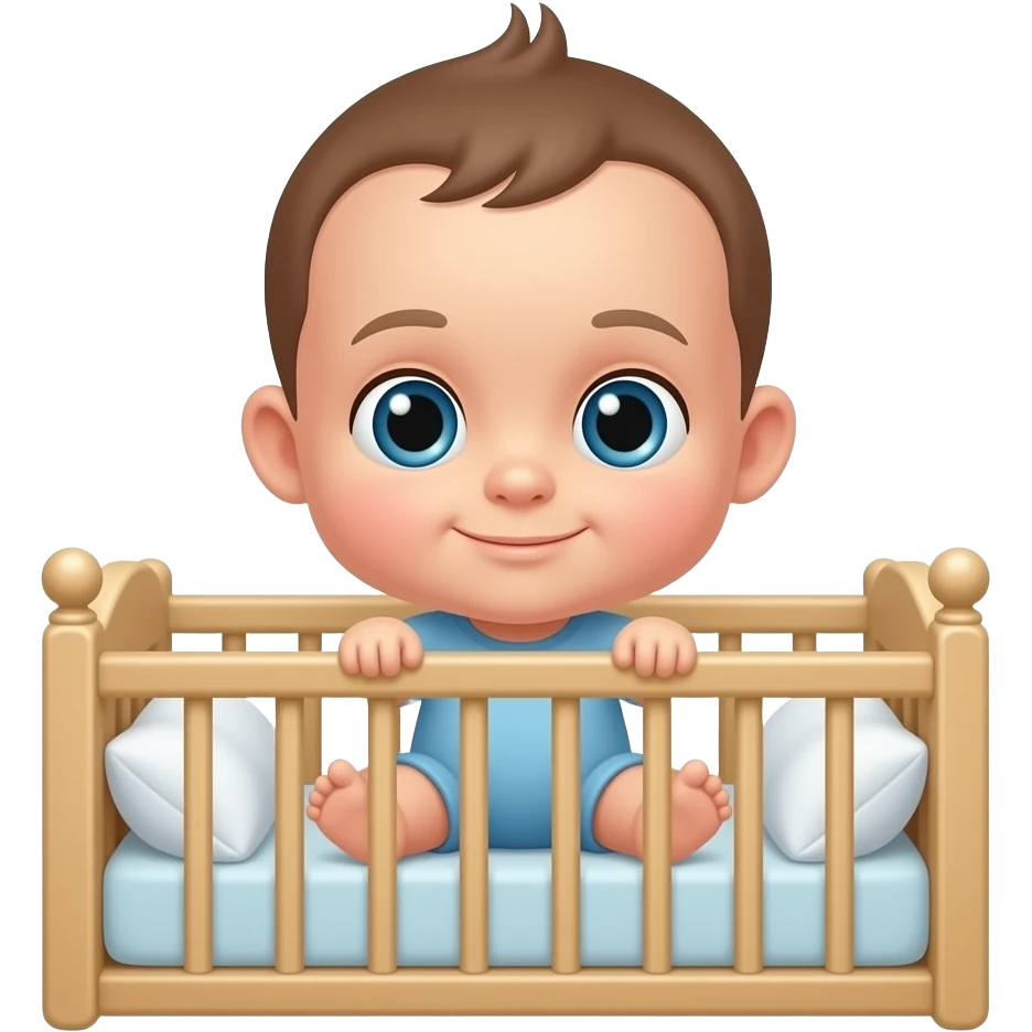 Quiero la cara de un bebé en la cuna emoji